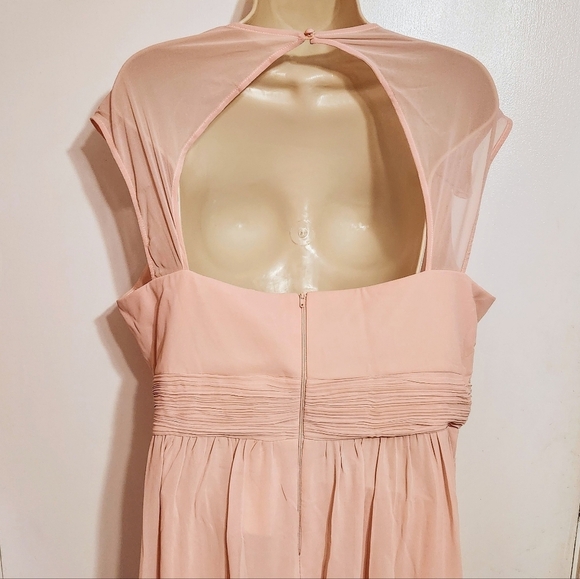 Ever Pretty Chiffon Beaded Belt V Neck Maxi Dress Pink Size 20 - Picture 5 of 13